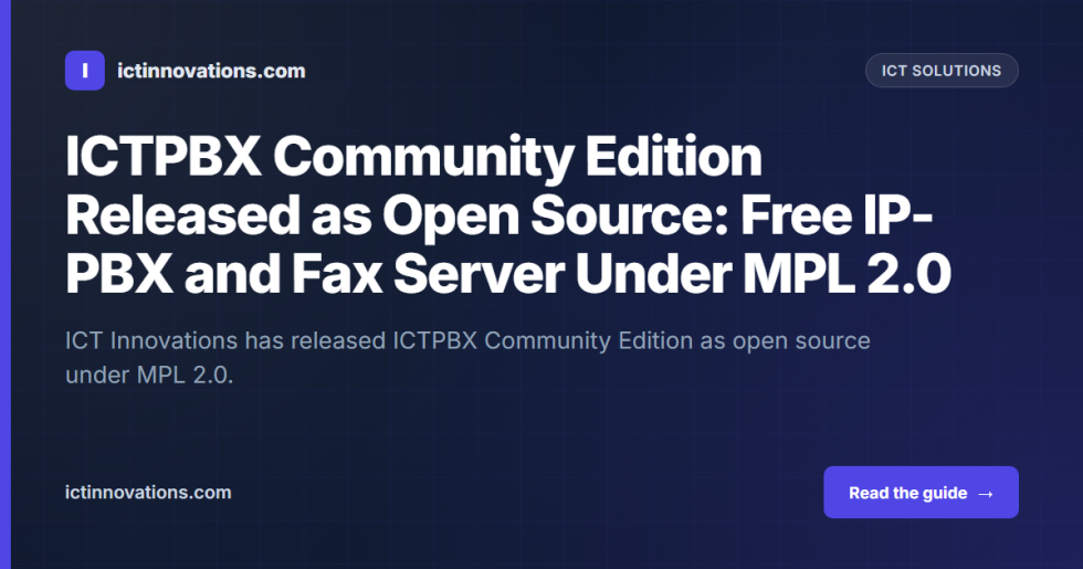 ICTPBX Community Edition Released as Open Source: Free IP-PBX and Fax ...