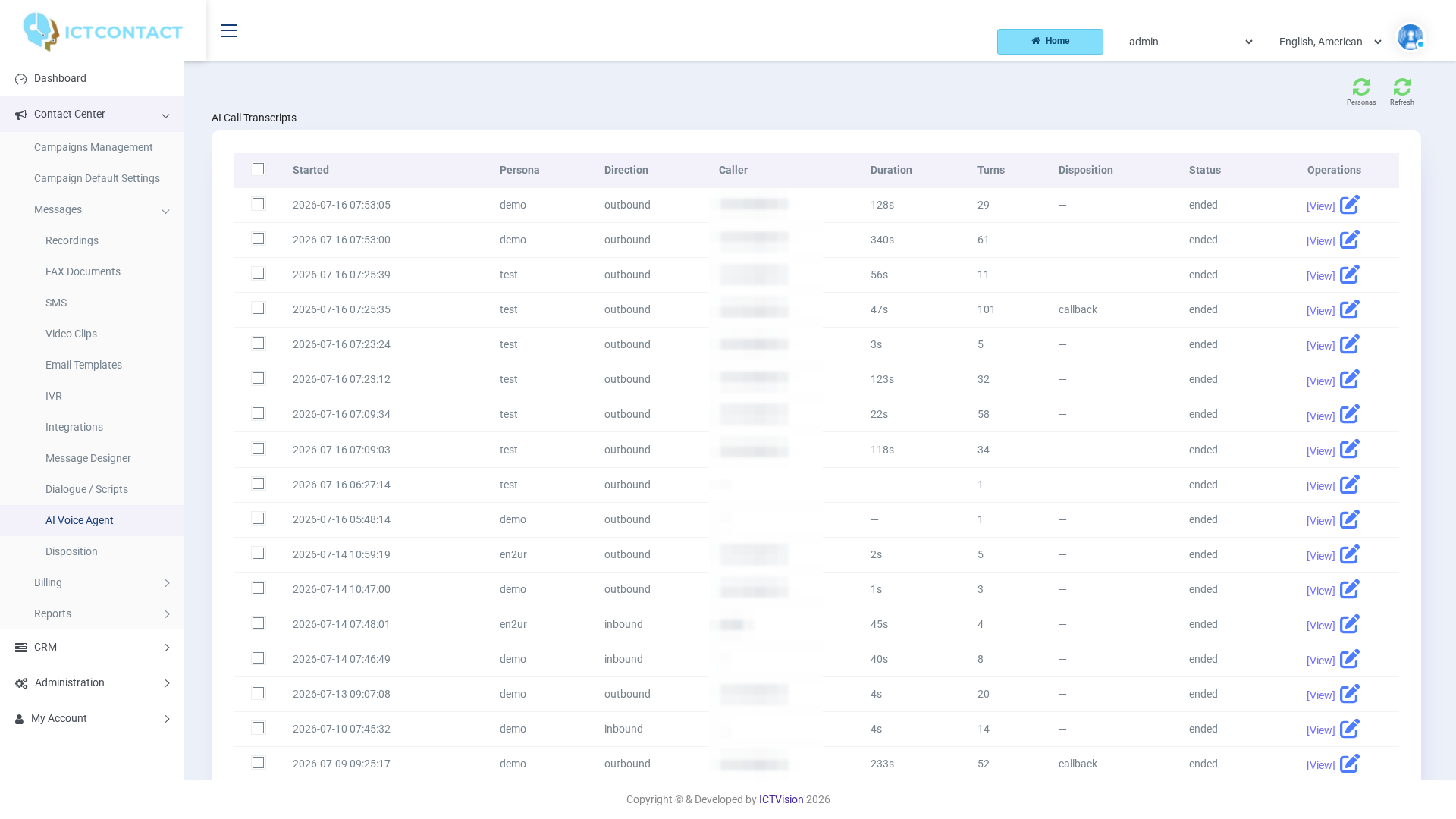 AI call transcripts view for supervisors
